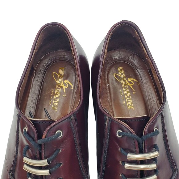 Italy Giorgio Brutini Men\'s size 8 Burgundy Leather oxford dress shoes main image 6